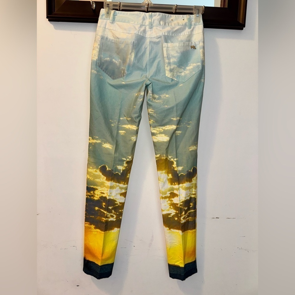 Minnie Rose Blue And Yelllow Sky Sunset Stretch Pants Size 2 - Picture 6 of 9